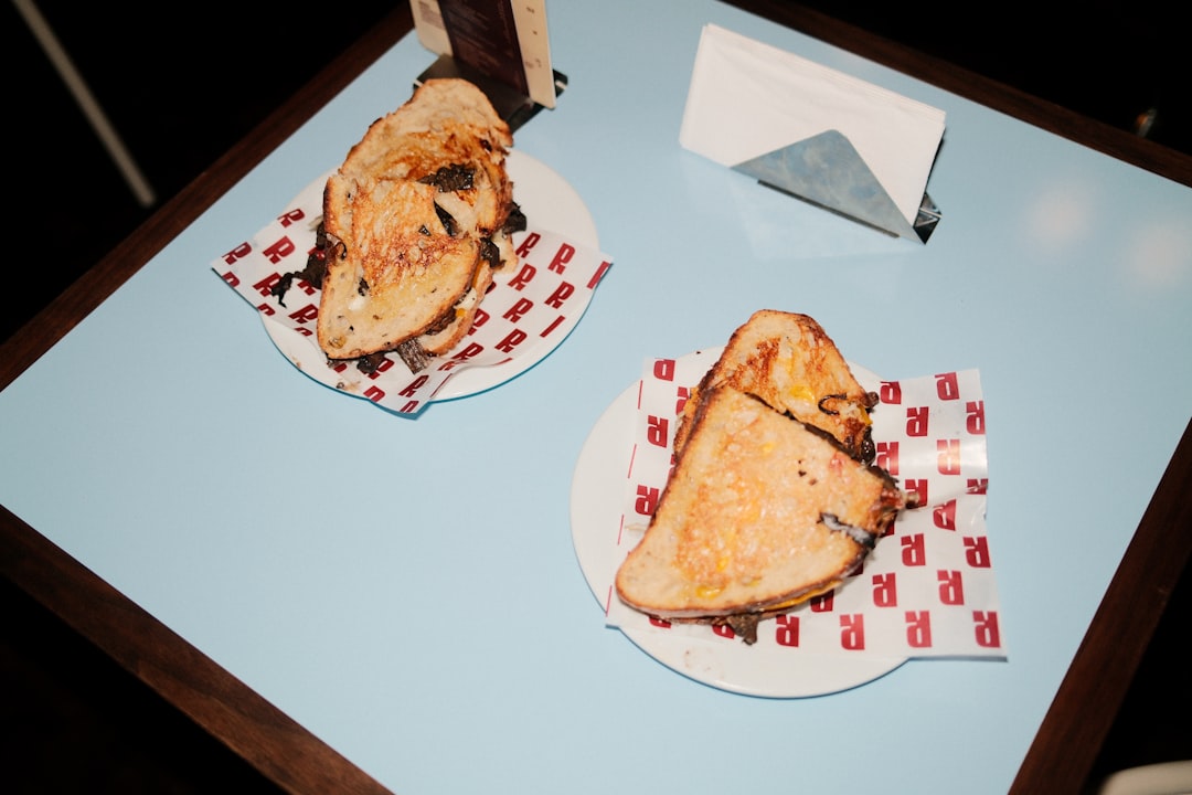 Brunch dishes served on a cafe table